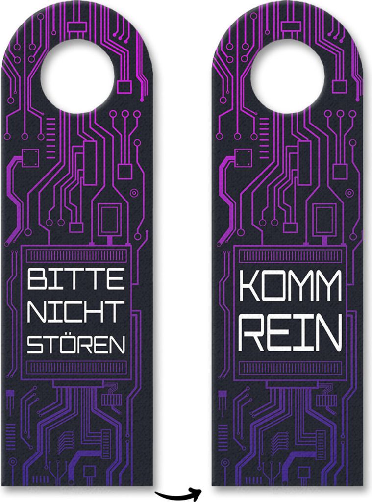 Bitte nicht stören oder Komm rein Türhänger 3er Set in Leiterplatten Optik in