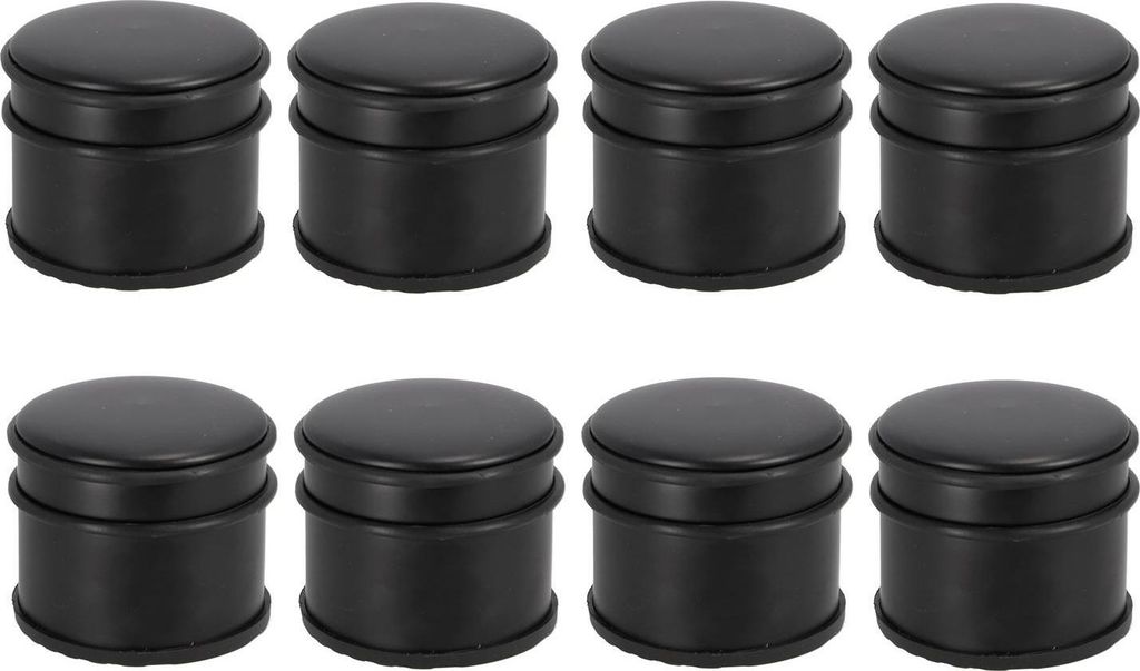 Türstopper - Ø 9 cm - Schwarz - Edelstahl - Gummi - 8er Set Produktbild 