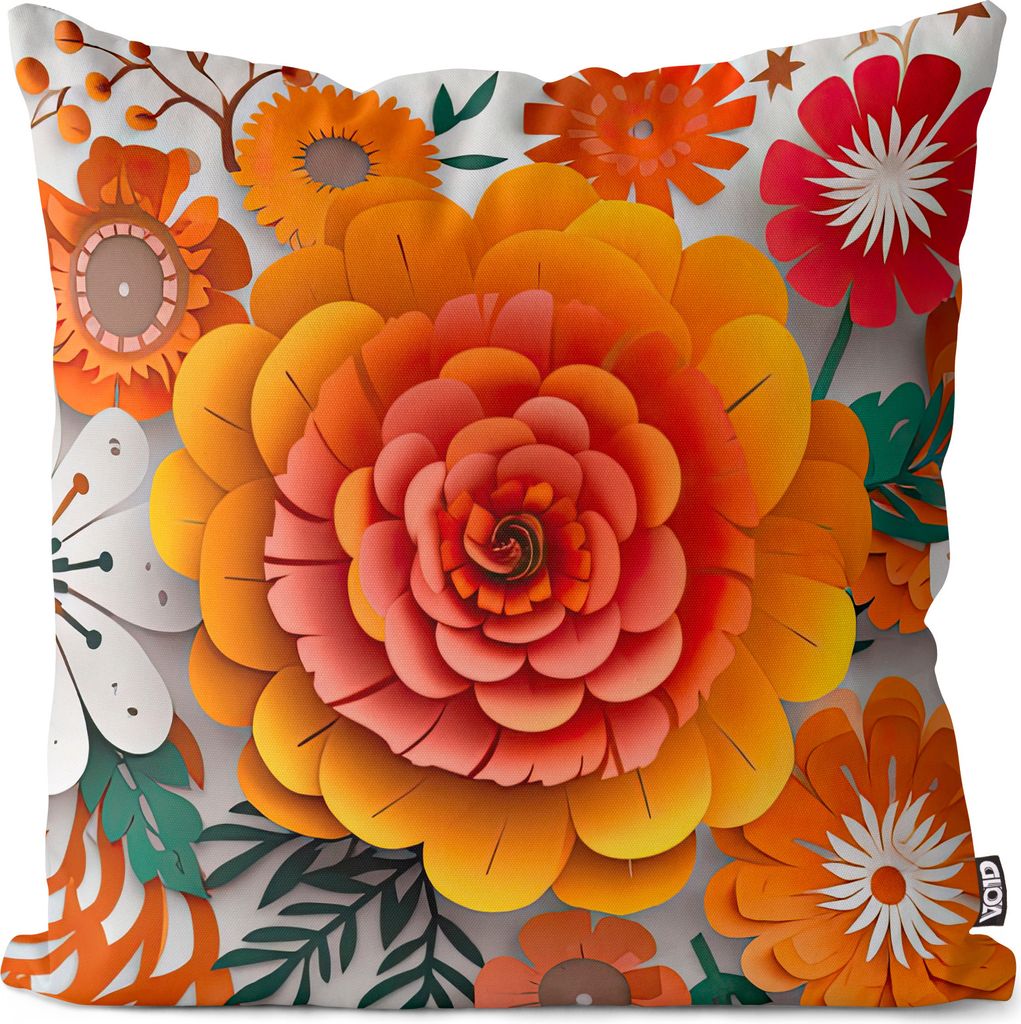 VOID Blumenbouquet Blumen Blumenmuster Kissenbezug Kissenhülle Polyester wasserfest Outdoor Indoor