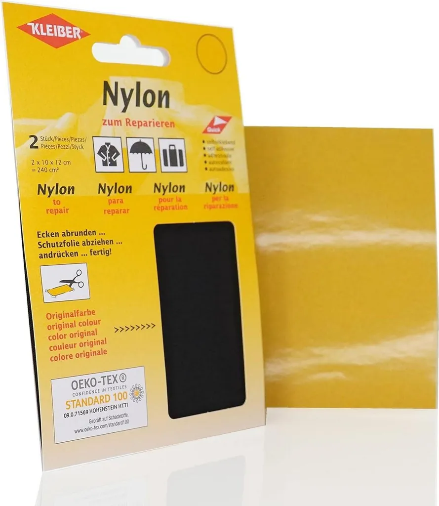 Réparer une doudoune déchirée avec le patch nylon autocollant noir 2 pcs