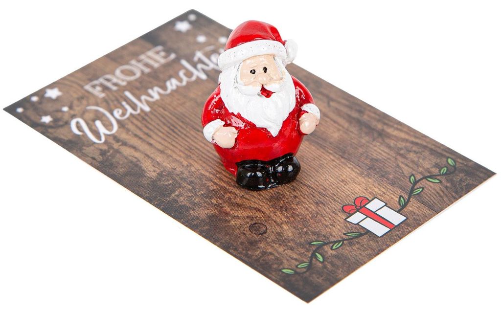 5 kleine Geschenke Frohe Weihnachten - Weihnachtsmann mit Weihnachtskarte