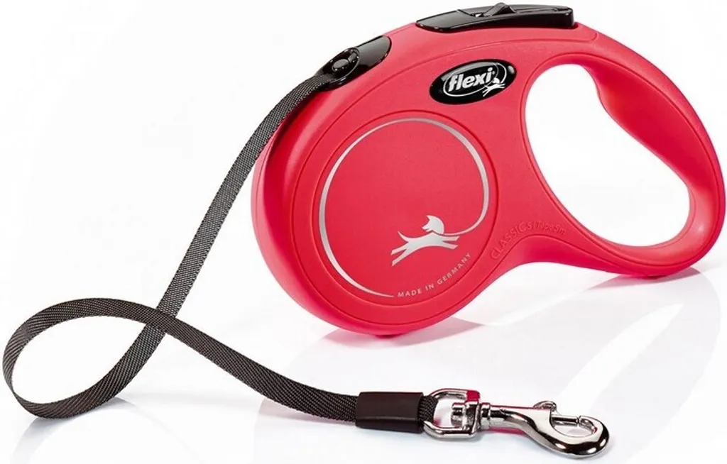 Laisse rétractable 8m Flexi New Classic L rouge : contrôle et liberté