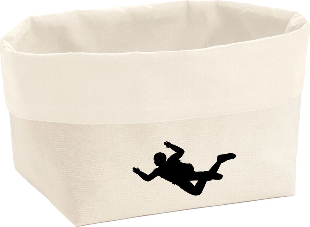 Huuraa Organizer Skydiving Silhouette 3 Liter Medium Canvas Baumwolle Utensilo Geschenkidee