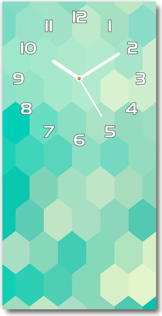 Wanduhr aus Glas – 30x60 cm - Glasbild - Glasuhr - Gehärtetes Glas -Geometrischer Hintergrund