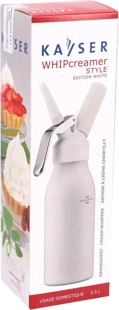 Siphon à chantilly 0,5L Kayser Style - Batteur à crème sous pression pro