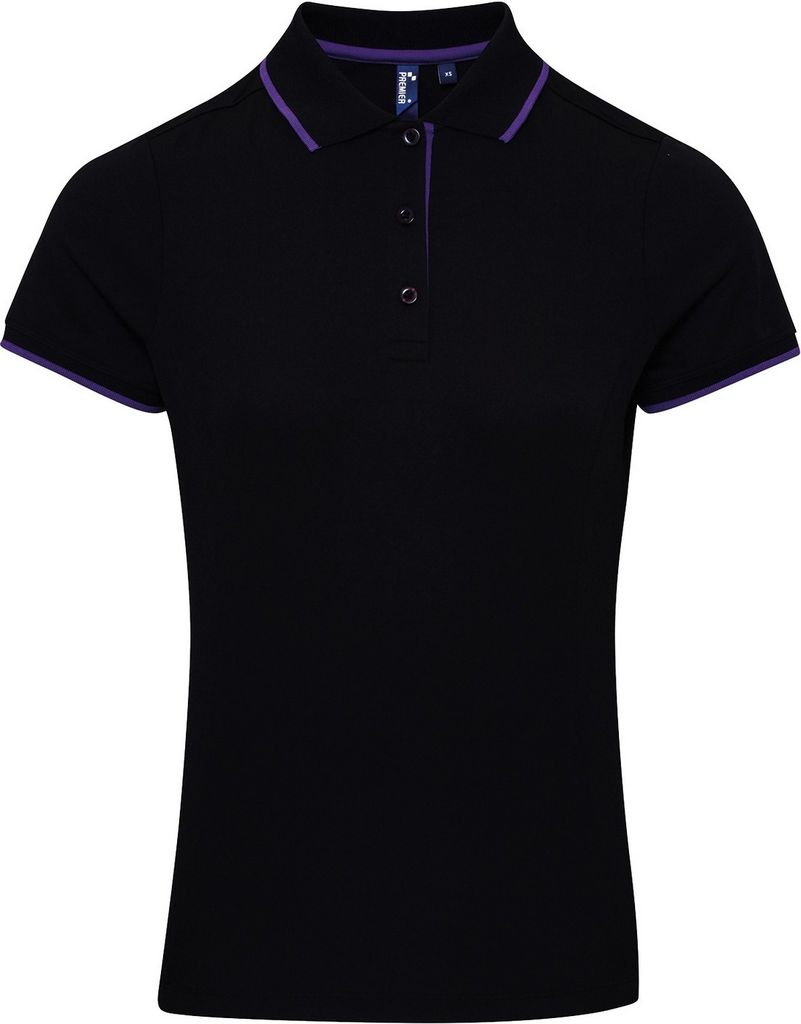 Polo Premier da donna a contrasto Cool Check RW5519 (XS) Immagine del prodotto 