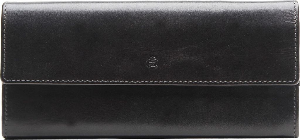 Esquire Leder Geldbörse Dallas Wallet With Flap Black schwarz