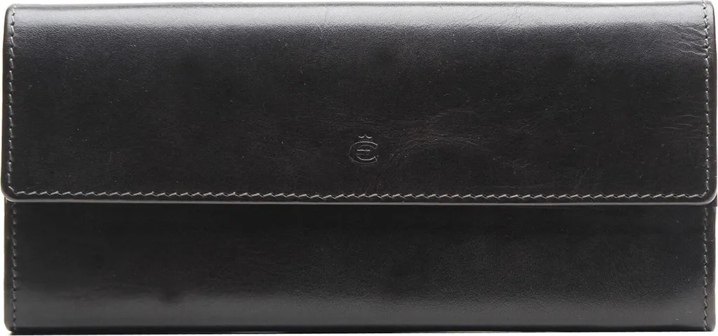 Esquire Pelle portafoglio Dallas Wallet With Flap Black nero