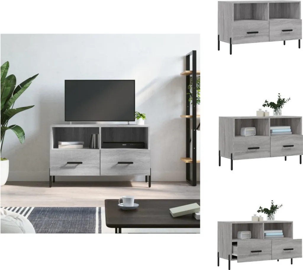 Supporto TV vidaXL Grigio Sonoma 80x36x50 | Mobile in Legno Resistente
