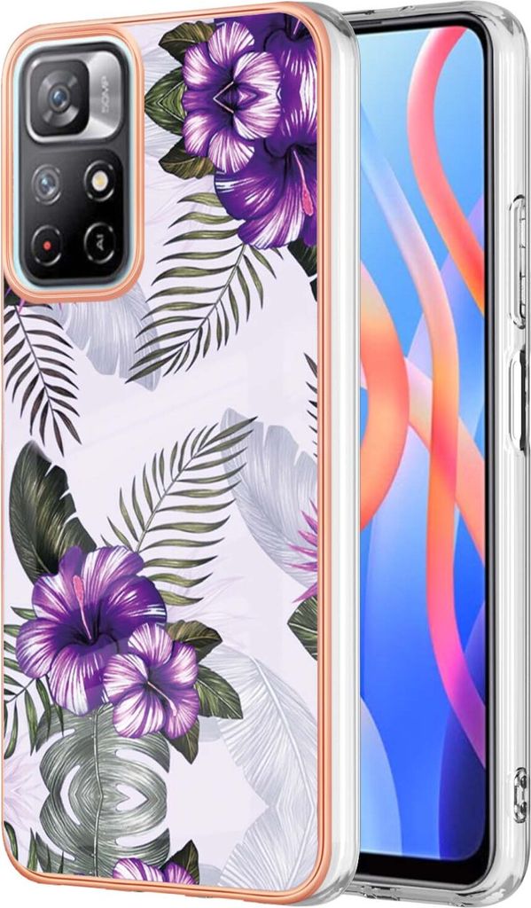 Redmi Note 11S Hülle, Muster Handyhülle Weich TPU Bumper Schutzhülle für Xiaomi Redmi Note 11 4G /Note 11S Lila