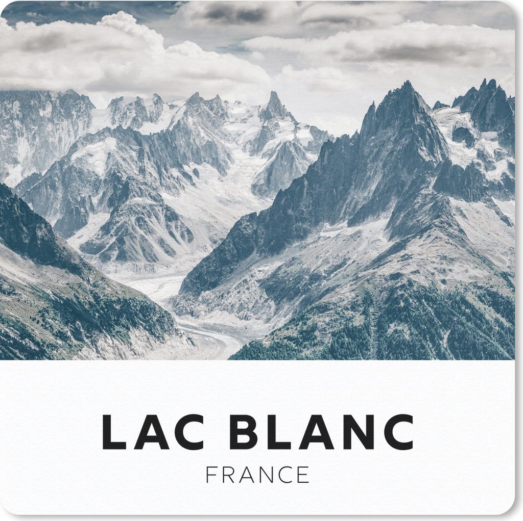 MuchoWow Mauspad Mousepad Frankreich - Berge - Natur 30x30 cm - Mousepads - Maus Mat - Pad - Mausunterlage - Gaming