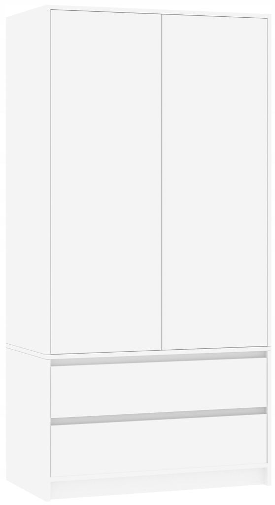 Skříň šatna 90 cm 2 dveře 2 zásuvky FRAMIRE B-9TIP bílá Obrázek produktu 
