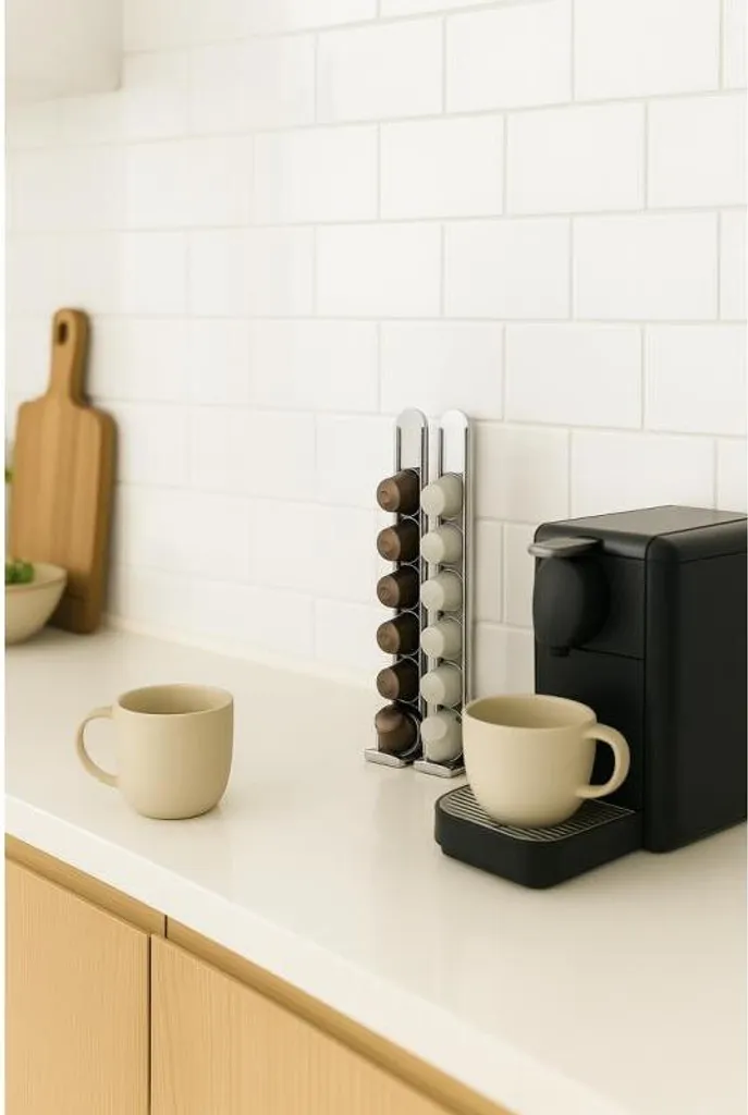 Porte-capsules Nespresso inox fixation sans perçage KAPSULAS x2