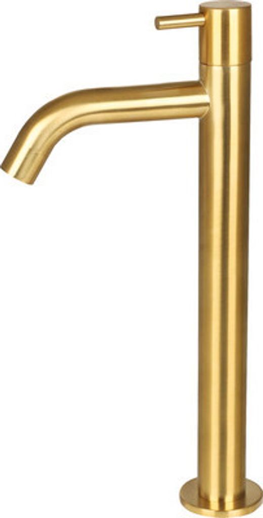 Kaltwasserhahn Differnz gebogen mit hohem Auslauf 30.415.34 gold matt