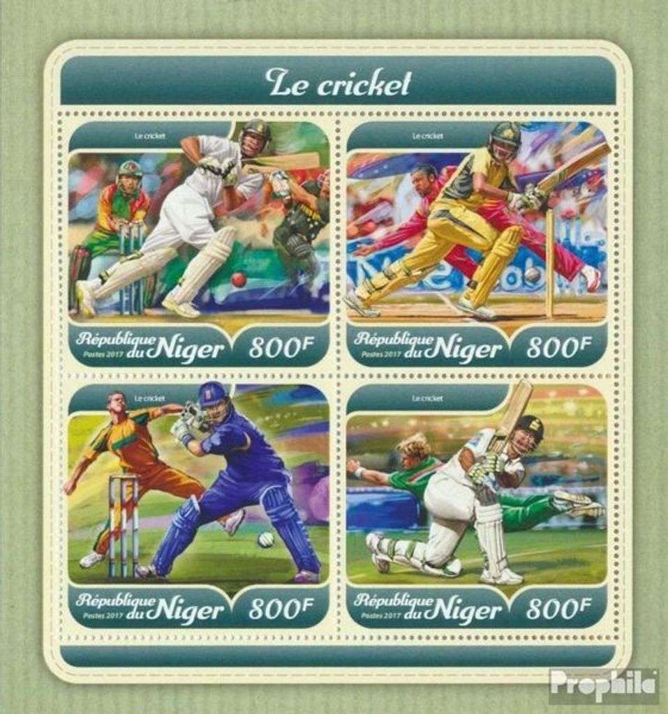 Briefmarken Niger 2017 Mi 5433-5436 Kleinbogen (kompl. Ausg.) postfrisch Kricket