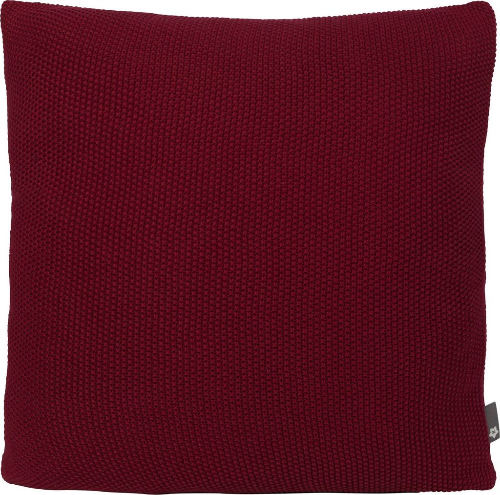 Pichler Baumwollgestrick uni Kissenhülle 2er Set 50 x 50 cm LOLA Rechteck rot