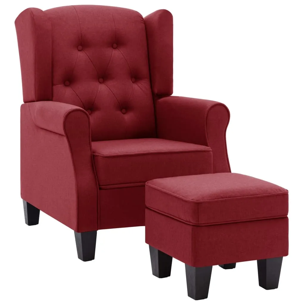 Fauteuil Ergonomique contre le Mal de Dos avec Repose-pieds Rouge Vin