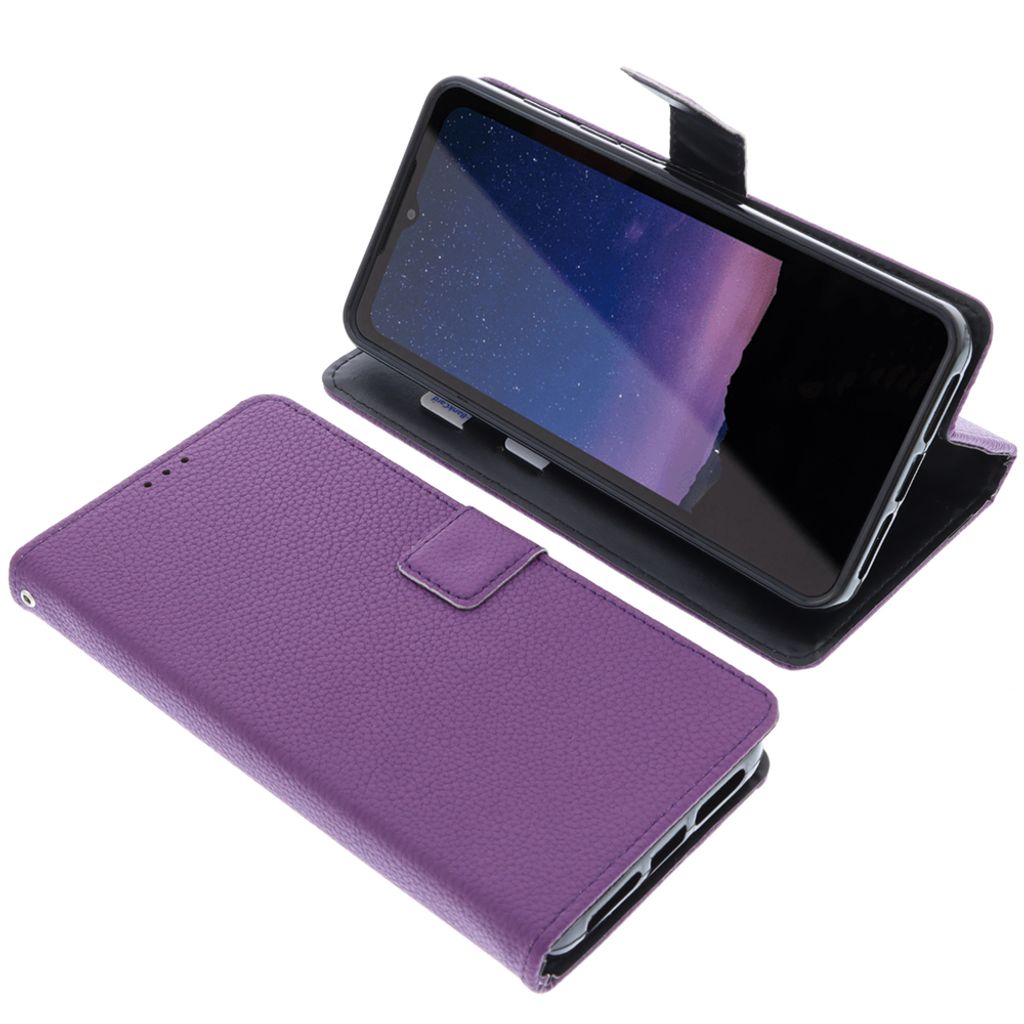 foto-kontor Tasche kompatibel mit CAT S75 Schutzhülle lila Book Style Case Handy Schutz Hülle Buch Wallet Handyhülle Cover Klapphülle Ständer ...