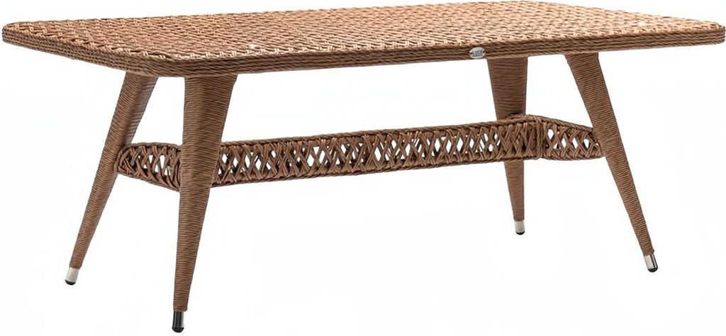 Couchtisch stilvoll Rattan Braun Luxus Hochwertig Moderner Design Kaffeetisch