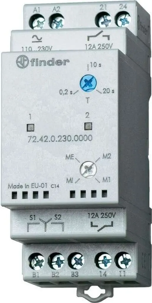 Relais Finder 72.42 à 2 contacts indépendants 24V pour tableau électrique