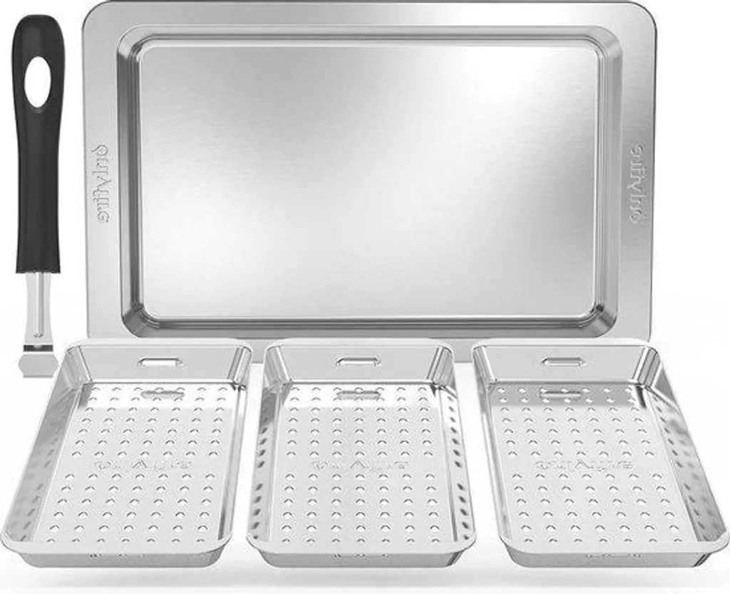 Set de Grillades Inox avec Support et Poignée - Panier Barbecue Légumes