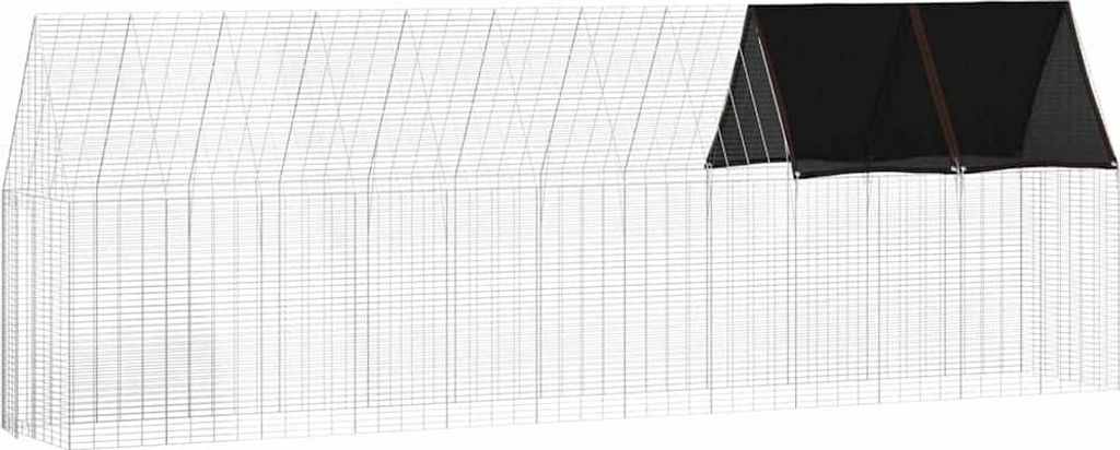 vidaXL Hühnerkäfig 2 pcs Silber 600 x 100 x 210 cm Verzinkter Stahl