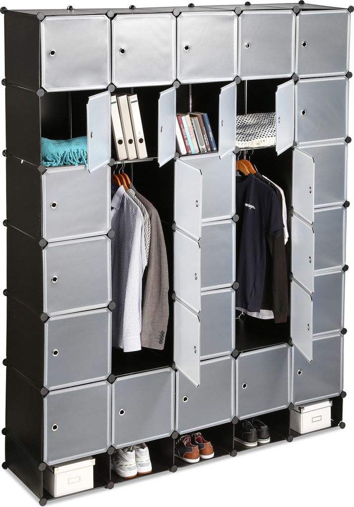 relaxdays 10024527_46 relaxdays Kleiderschrank transparent Immagine del prodotto 