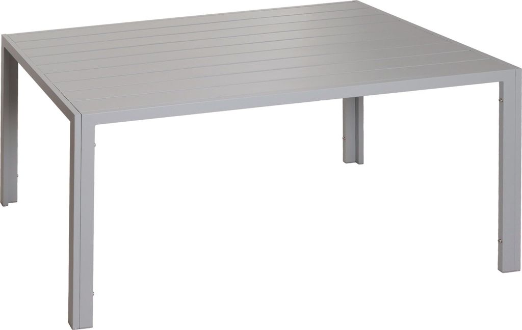 Alu-Esstisch | HxBxT 72x140x80cm | wetterfest | Hellgrau | Tisch Bistrotisch Gartentisch Balkontisch