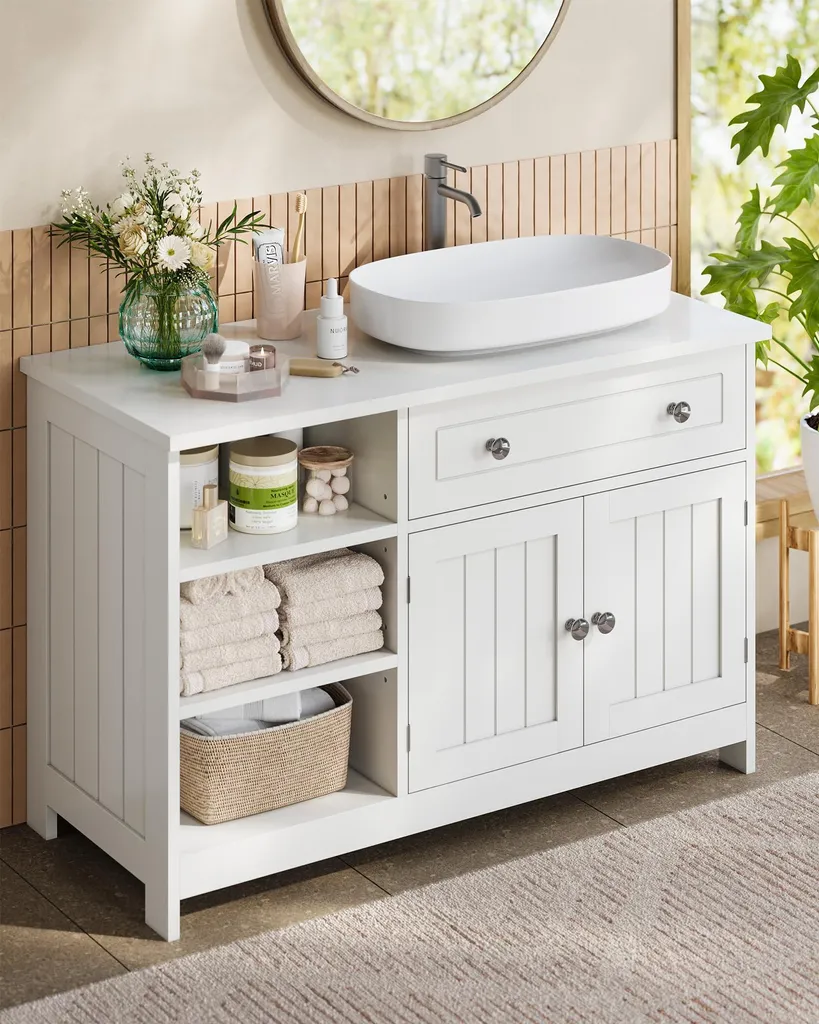 Meuble sous lavabo de rangement salle de bain KIMENICH, format 30x90x60
