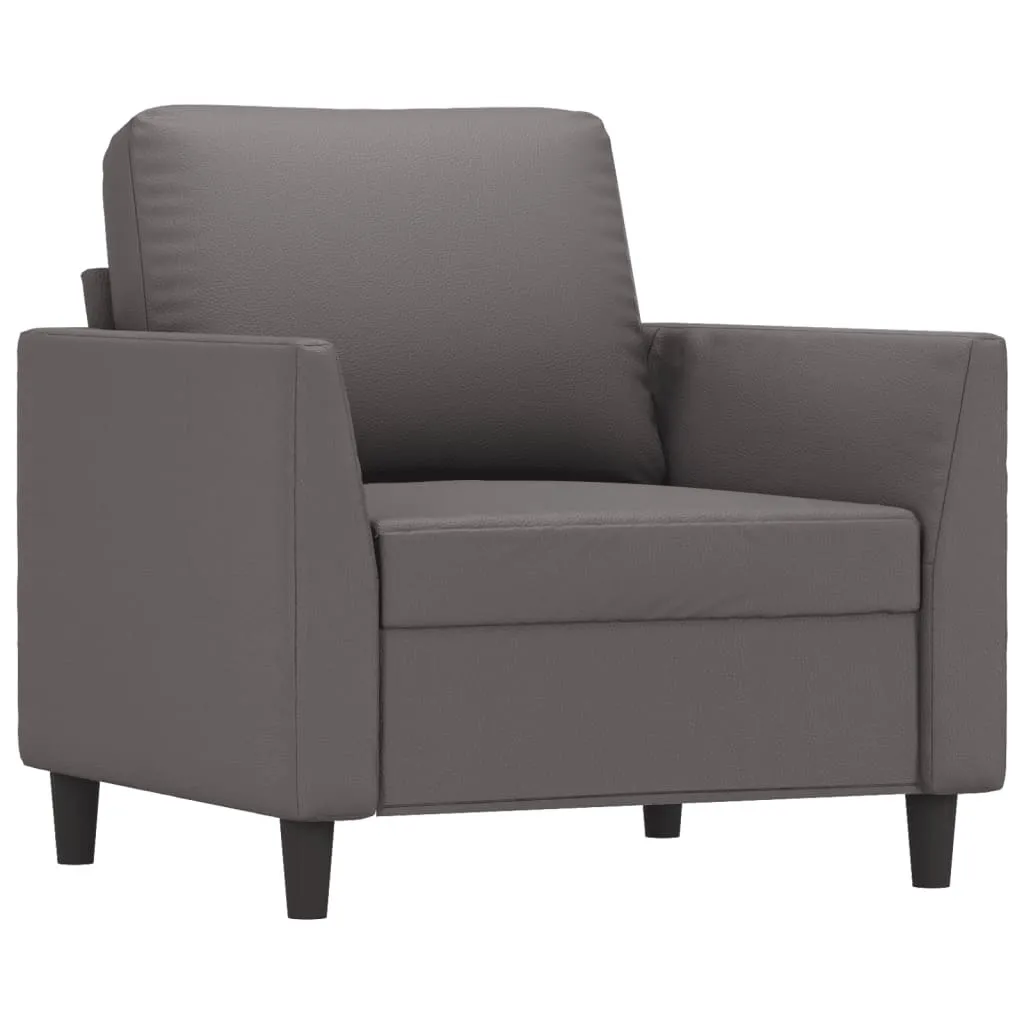 vidaXL Poltrona Grigia 60 cm in Similpelle: Comfort ed Eleganza per Casa