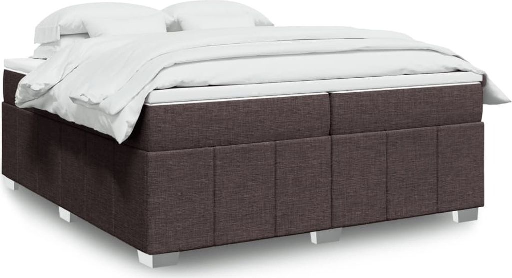 Maison Exclusive - Boxspringbett mit Matratze Dunkelbraun 200x200 cm Stoff