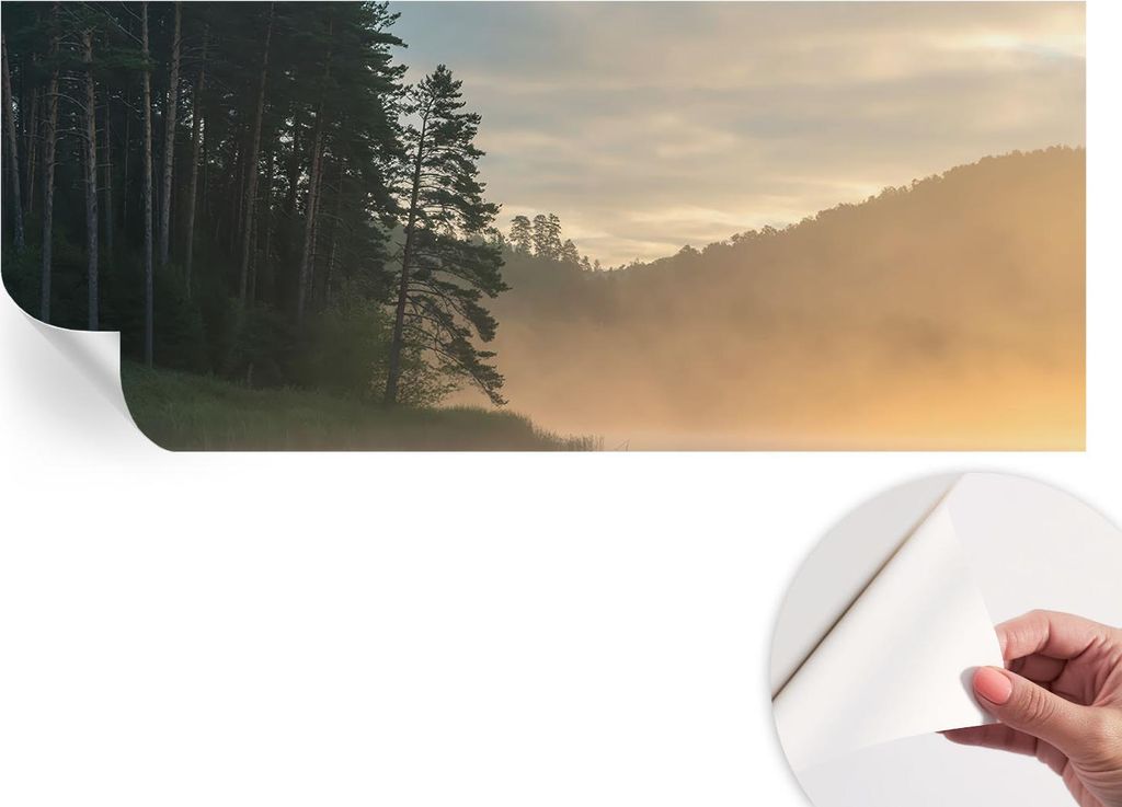 Selbstklebende Wandtapete - Dekorative Tapete für Wohnzimmer - Klebefolie für Wandbilder - Tapetenfolie für Wanddekoration - 208x146 cm - Neblig...