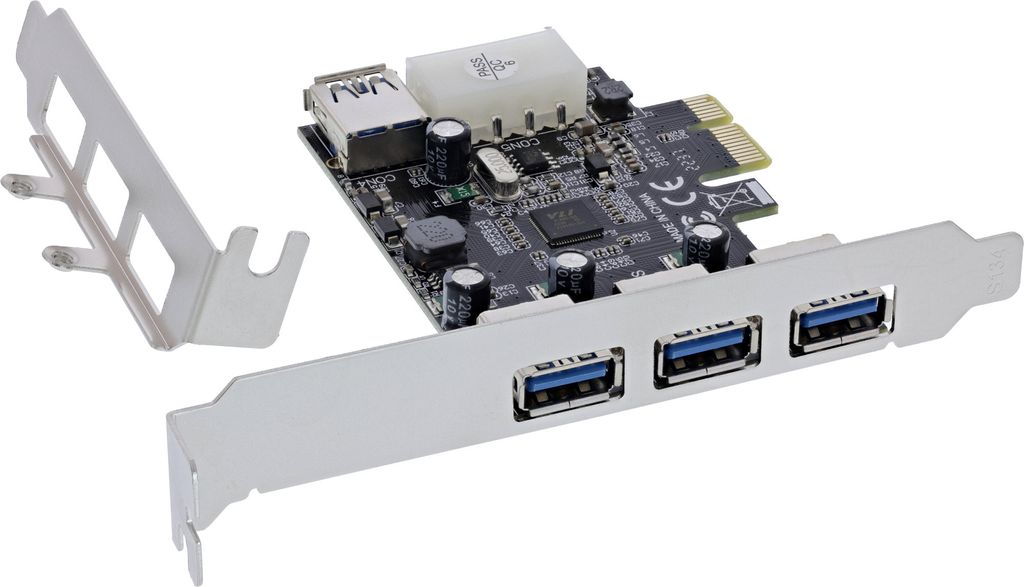 InLine 76662D, PCIe, Molex 4-pin, USB 3.2 Gen 1 (3.1 Gen Produktbild 