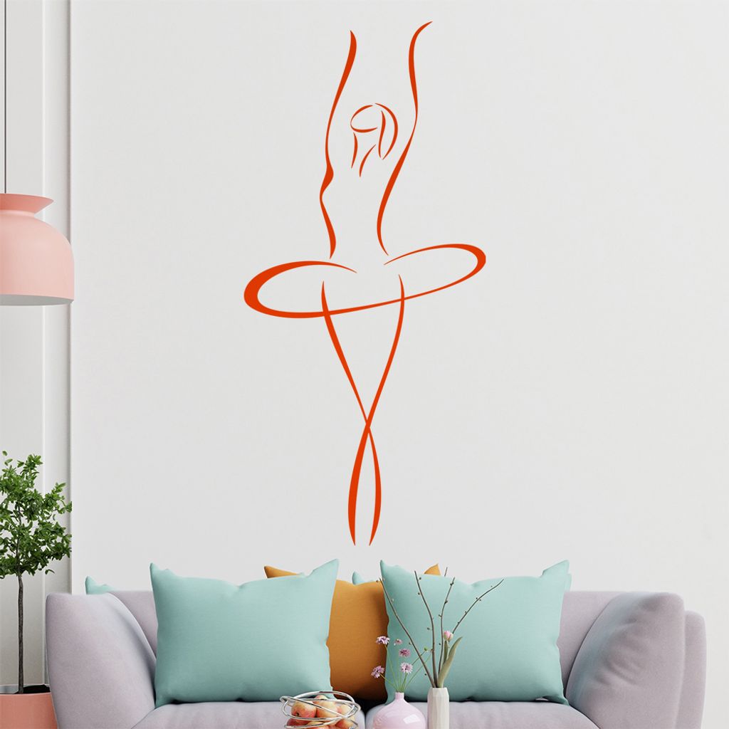 Balletttänzerin - Linien Wandtattoo in 6 Größen - Wandaufkleber Wall Sticker - Dekoration, Küche, Wohnzimmer, Schlafzimmer, Badezimmer