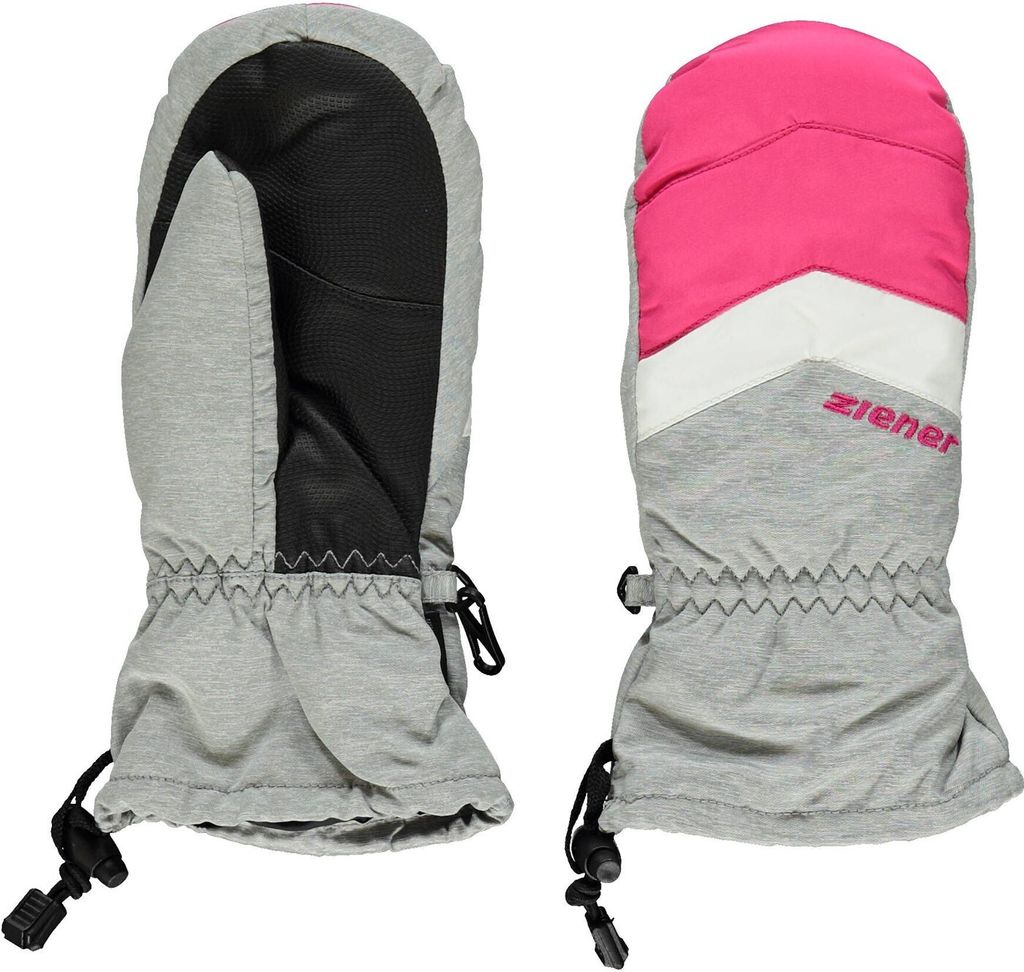 Ziener Kinder Skihandschuhe Fäustlinge Lettero AS Mitten Glove Junior, Farbe:Rosa, Artikel:-823 light melange, Größe:6.5