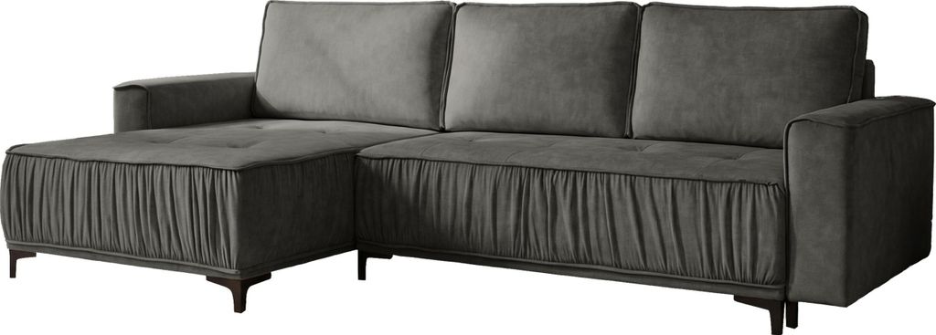 Ecksofa mit Schlaffunktion & Stauraum, Wohnlandschaft in L-Form – Universell Rechts/Links 4-Sitzer Loungesofa 270 × 150 × 92 cm – Glamour, F...
