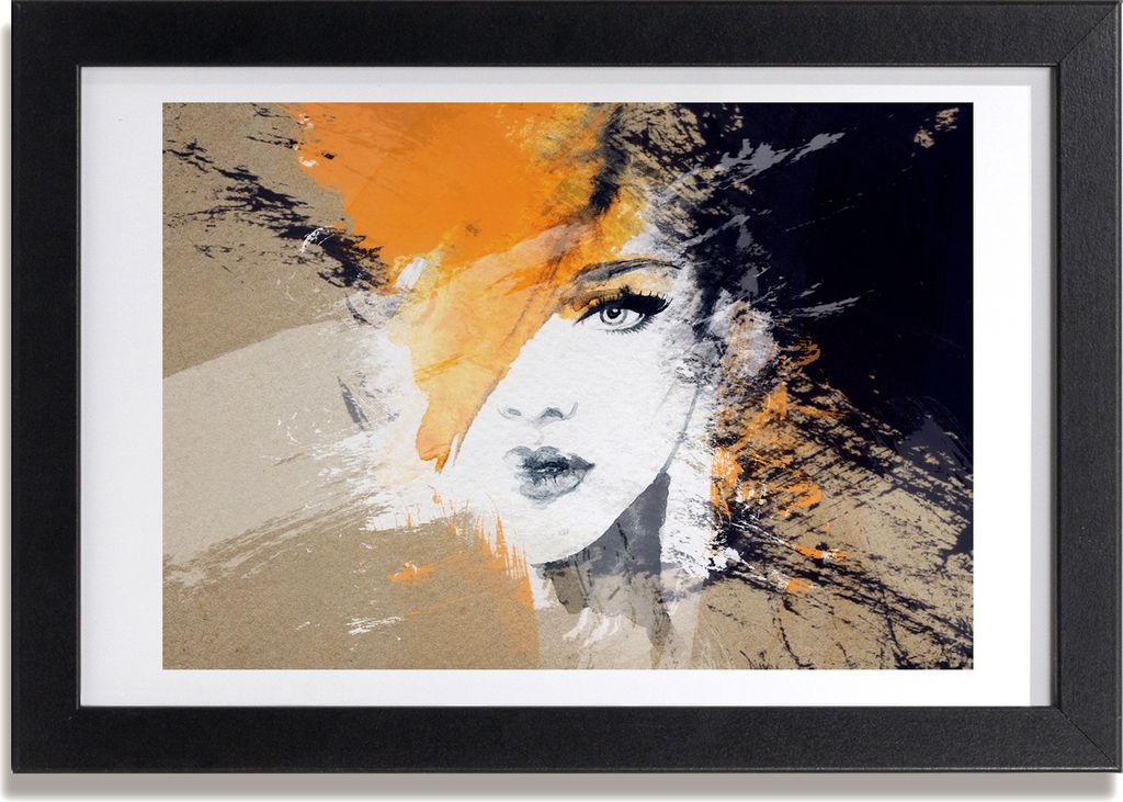 Bild 30x20 MDF-Rahmen, Wandkunst Porträt einer Frau