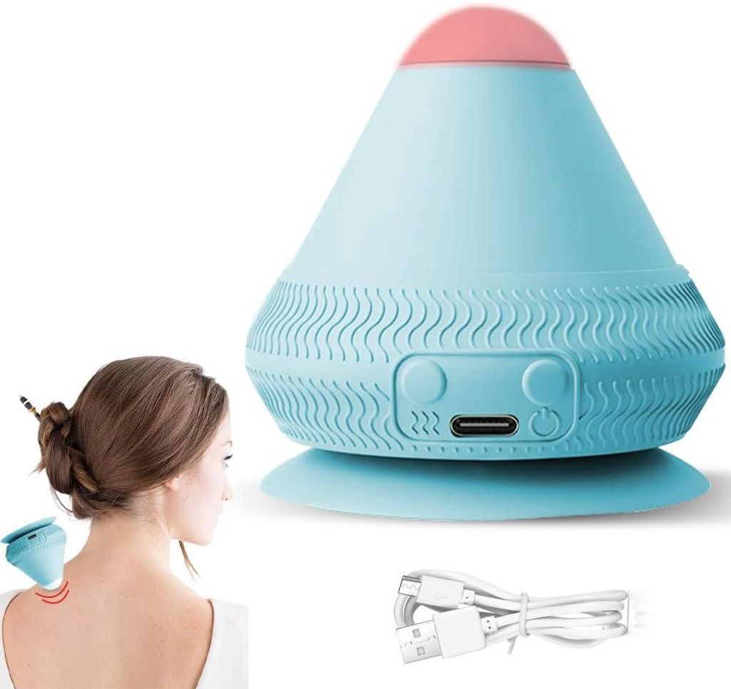Massageball Elektrisch, Triggerpunkt Drücker Vibrierende Heizung, Massagegerät Massage Balls mit Saugnapf