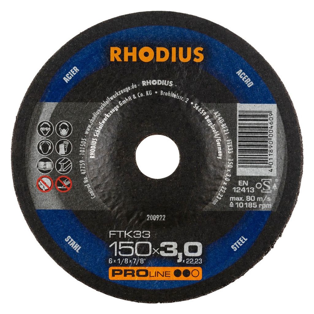 Rhodius Trennscheibe FTK 33 150x3,0x22,23mm Stahl Proline - 200922