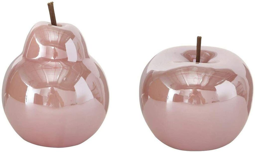 Apfel + Birne Perly Porzellan rosa 2er Set  Ø 10 cm, Produktbild 