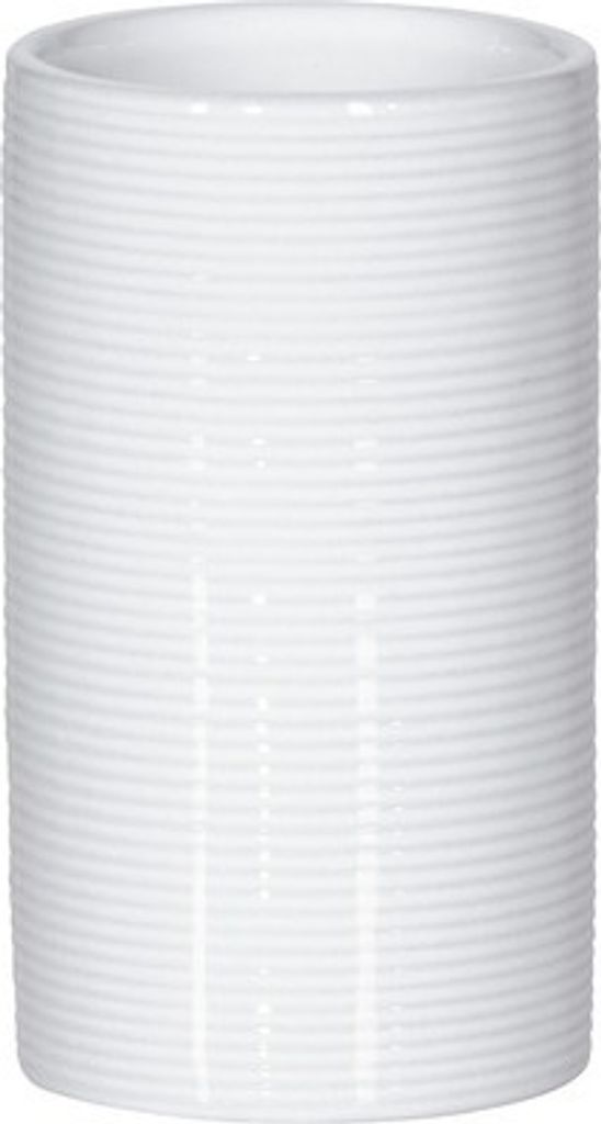 Zahnputzbecher Spirella Tube-Ribbed weiß Produktbild 