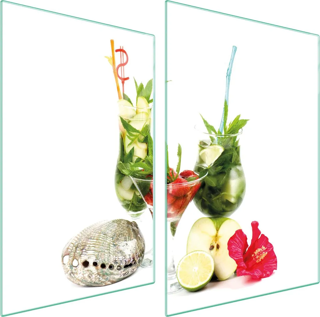 Copri Piano Cottura 2 Pezzi 35x52 Vetro Temperato Ceramica Bianco