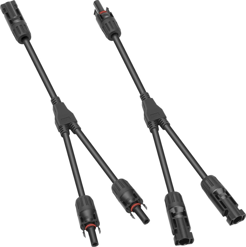 50A Hochstrom Solarkabel Y-Verteiler – 1 Paar Y-Stecker, 10AWG für Solarpanele, Photovoltaik-Kabel