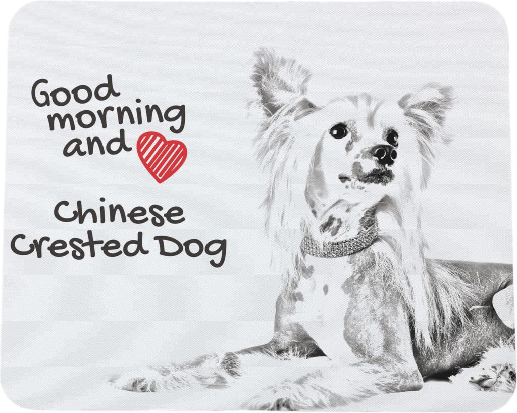 Chinesischer Schopfhund - Mauspad mit Druck, personalisiertes Mauspad mit Hund, einzigartiges Gadget für Büroangestellte von Art-Dog.