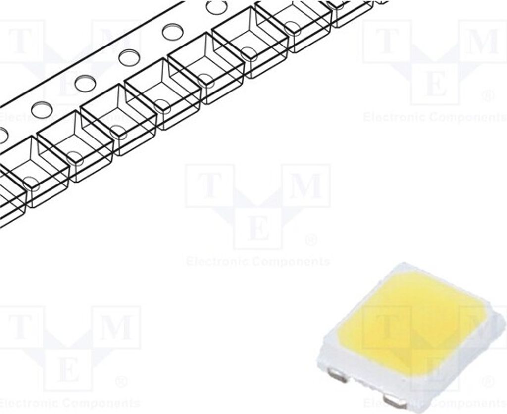 2x LED 100mA 95 kaltweiß 116° 107lm 8,8÷9,3V 2835 6500K SMD 1W BXEN-65S-13H-9C-00
