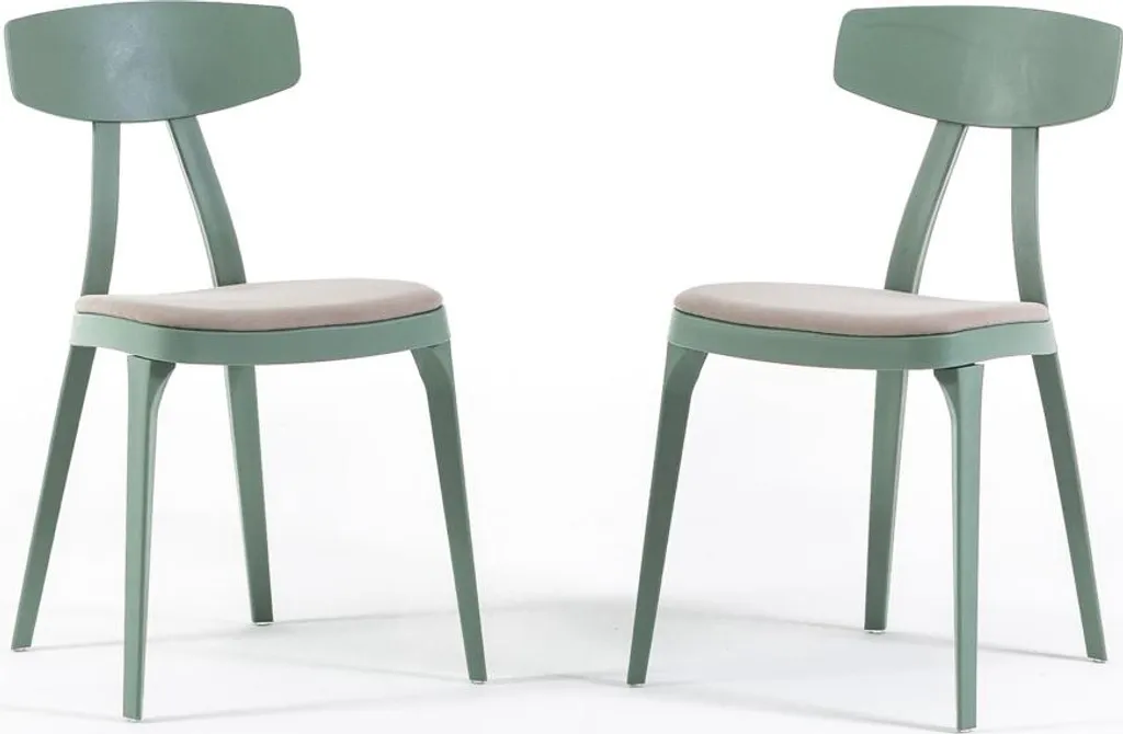 Set 2 Sedie Tamara Verde Salvia e Crema - Sedie Cucina Design Moderno