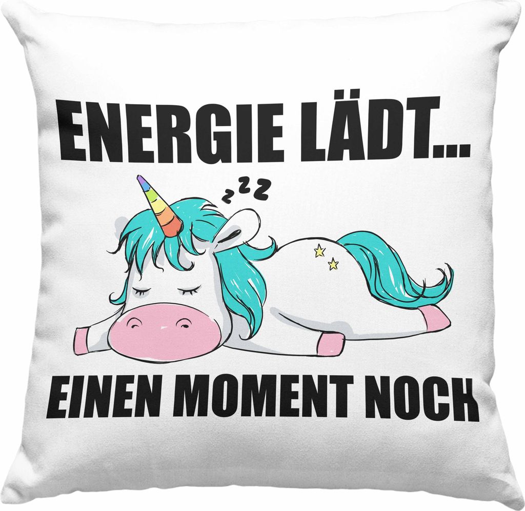 Trendation - Einhorn Deko-Kissen mit Füllung 40x40 mit Spruch Geschenk Arbeitskollege Kollege Deko-Kissen mit Füllung 40x40 Frauen (Rosa)