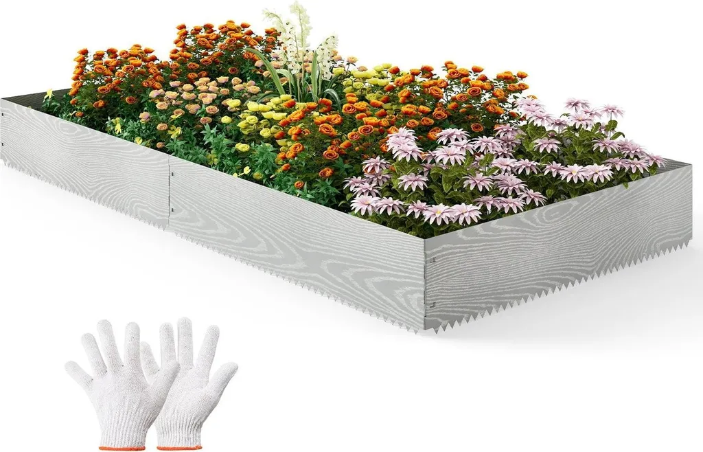 Bordure de jardin pour allée et parterre en métal galvanisé - 6 pack