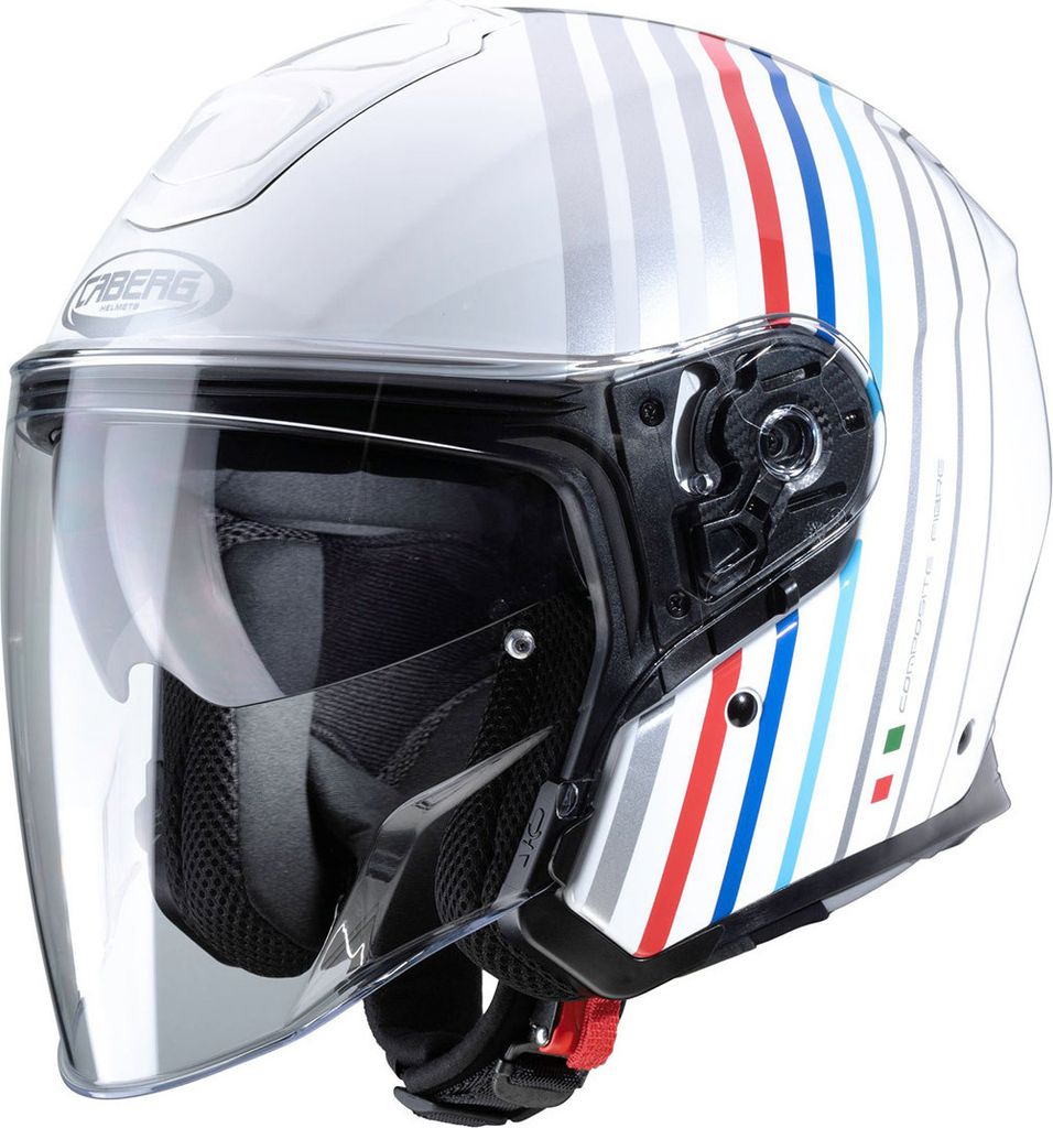 Casque jet Caberg Flyon Bakari, blanc/rouge/bleu, taille S Image du produit 
