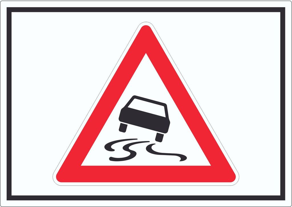 Aufkleber Achtung Schleuder- oder Rutschgefahr Symbol A8 (52x74mm)